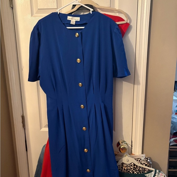 Blue Button-Down‎ Dress - Picture 1 of 3